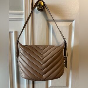 Eric Javits Chevron Leather Jesse Bag Almondine